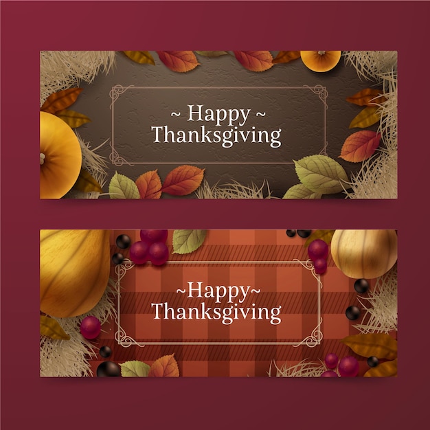 Vector realistische thanksgiving-sjabloon voor spandoek