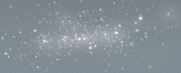 Realistische vallende sneeuw. kerst achtergrond. geïsoleerd op transparante achtergrond