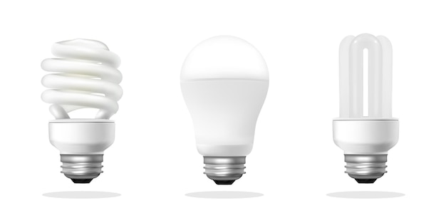 Realistische vectorcollectie van lichtlampen