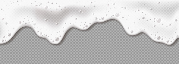 Realistische vectorillustratie van de schuimstroom van het wasproduct
