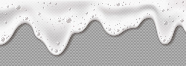 Realistische vectorillustratie van de schuimstroom van het wasproduct