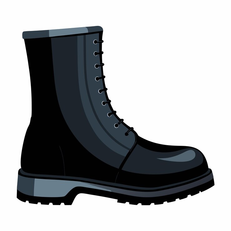 Vector realistische vectorillustratie van een nieuwe zwarte lederen schoen op witte achtergrond