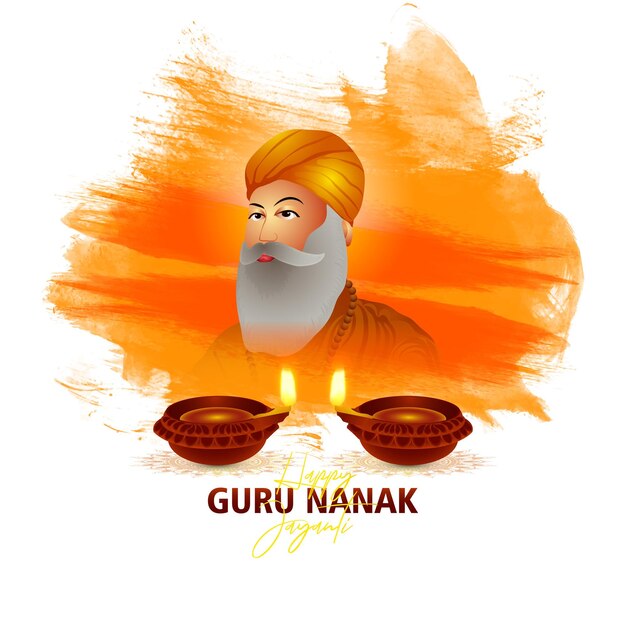 Vector realistische vectorillustratie voor gelukkige goeroe nanak jayanti