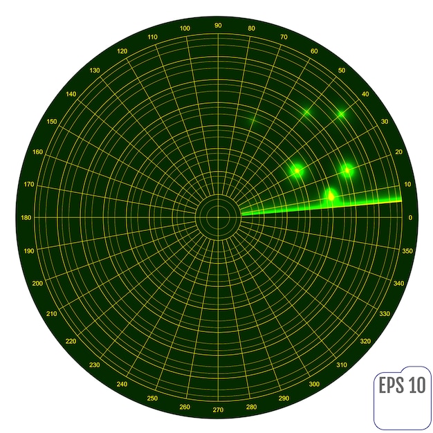 Vector realistische vectorradar bij het zoeken