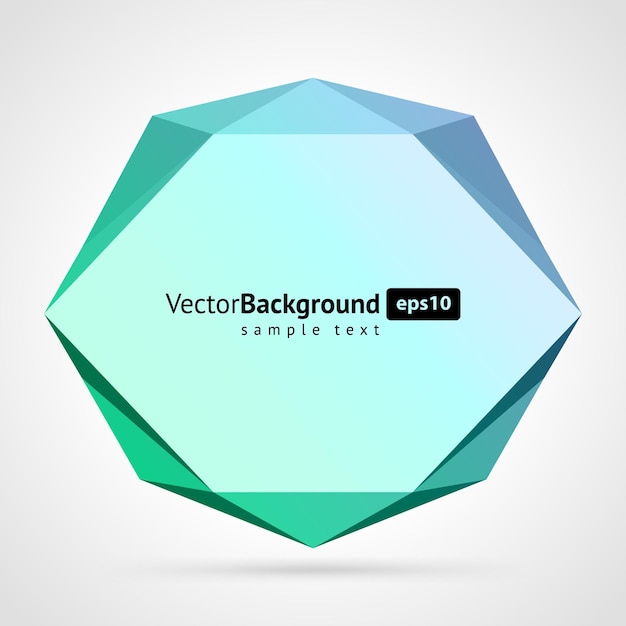 Realistische veelhoekige groene gradiënt kristalglas premium edelsteen geometrische poster achtergrond vector