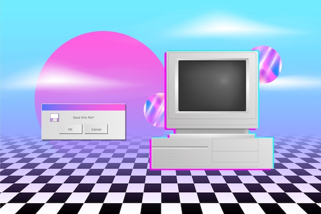 Vector realistische vintage vaporwave achtergrond