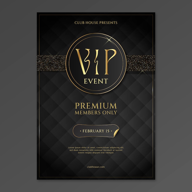 Vector realistische vip-uitnodigingssjabloon