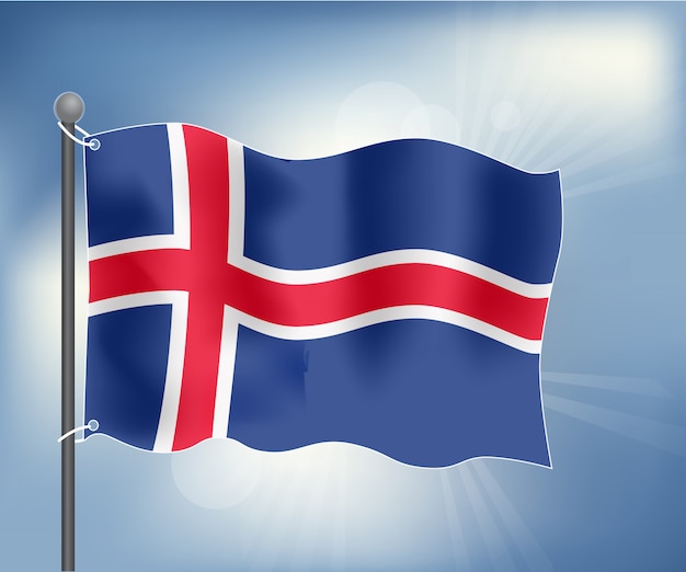 Realistische vlag van ijsland