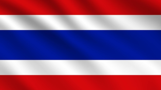 Realistische vlaggen van Thailand