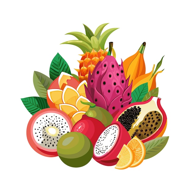 Realistische vruchten Vector illustratie concepten