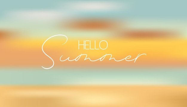 Realistische wazige hello zomer achtergrond