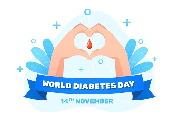 Realistische wereld diabetes dag illustratie