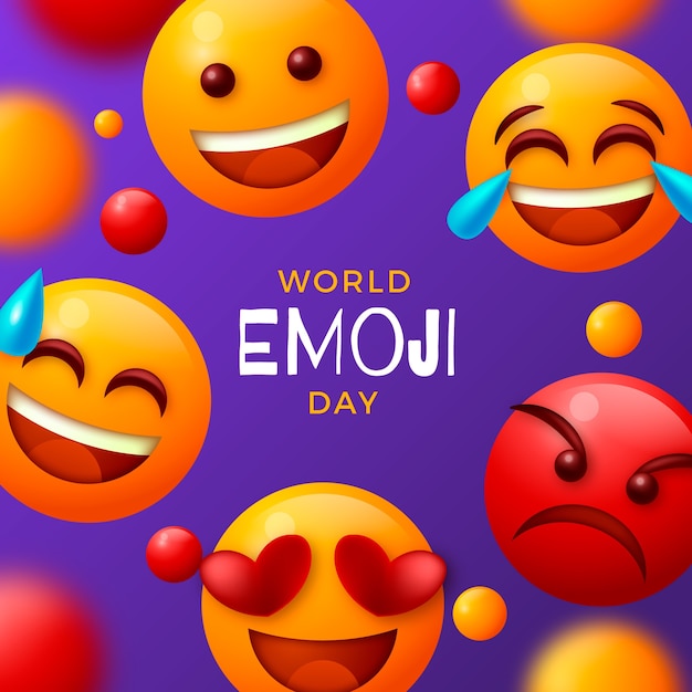 Realistische wereld emoji dag illustratie