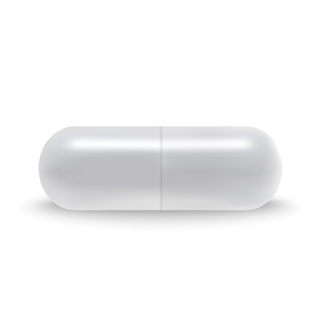 Vector realistische witte medische pil capsule