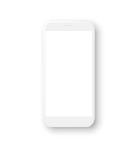 Realistische witte mockup smartphone set met leeg scherm 3d mobiele telefoonmodellen vectorillustratie