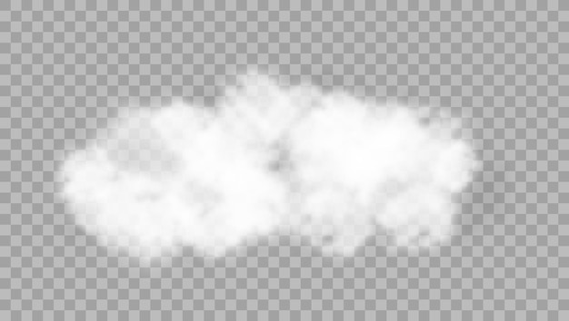 Vector realistische wolk op transparante achtergrond