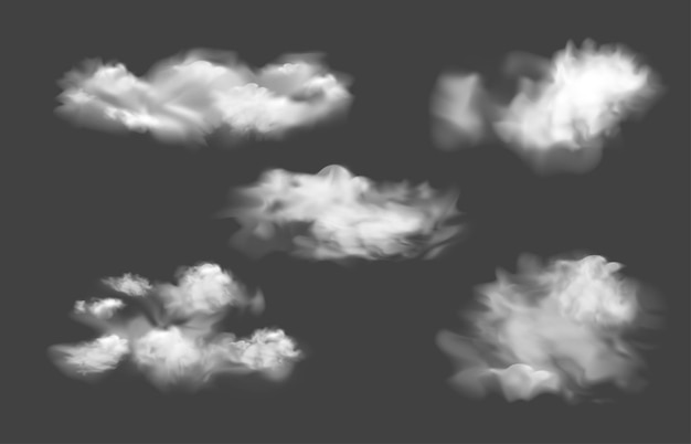 Realistische wolken in de lucht collectie