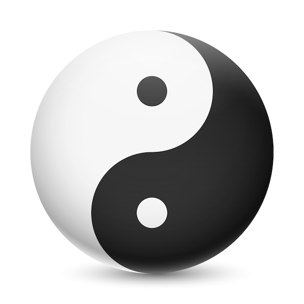 Realistische yin yang illustratie