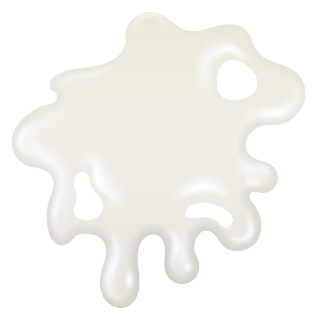 Realistische yoghurt splash melk druppel vlek melk textuur