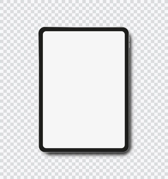 Realistische zwarte tabletweergave aan de voorkant Hoog gedetailleerd apparaatmodel Afzonderlijke groepen