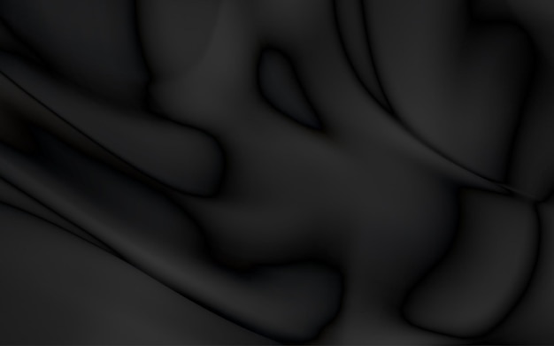 Realistische zwarte zijden stof achtergrond van plooien van stof zwarte zijde draperie achtergrond