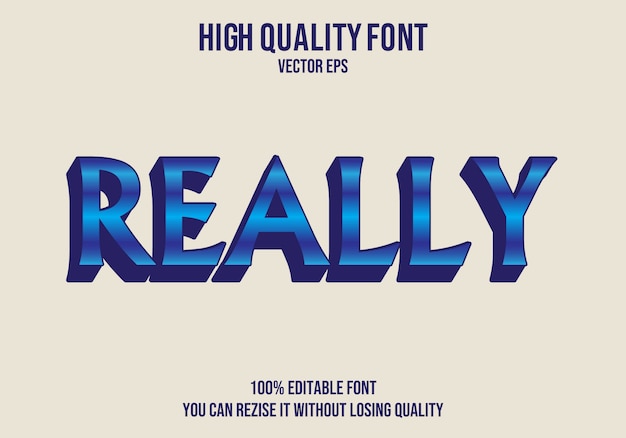 Really vector text font effect