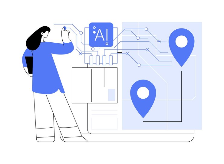 Vector realtime supply chain visibility with ai abstract concept vector illustration supply chain