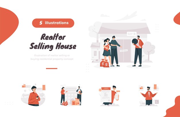 Realtor selling house property business bundle pack