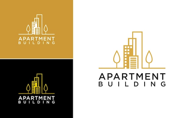 Realty appartement gebouw logo ontwerp