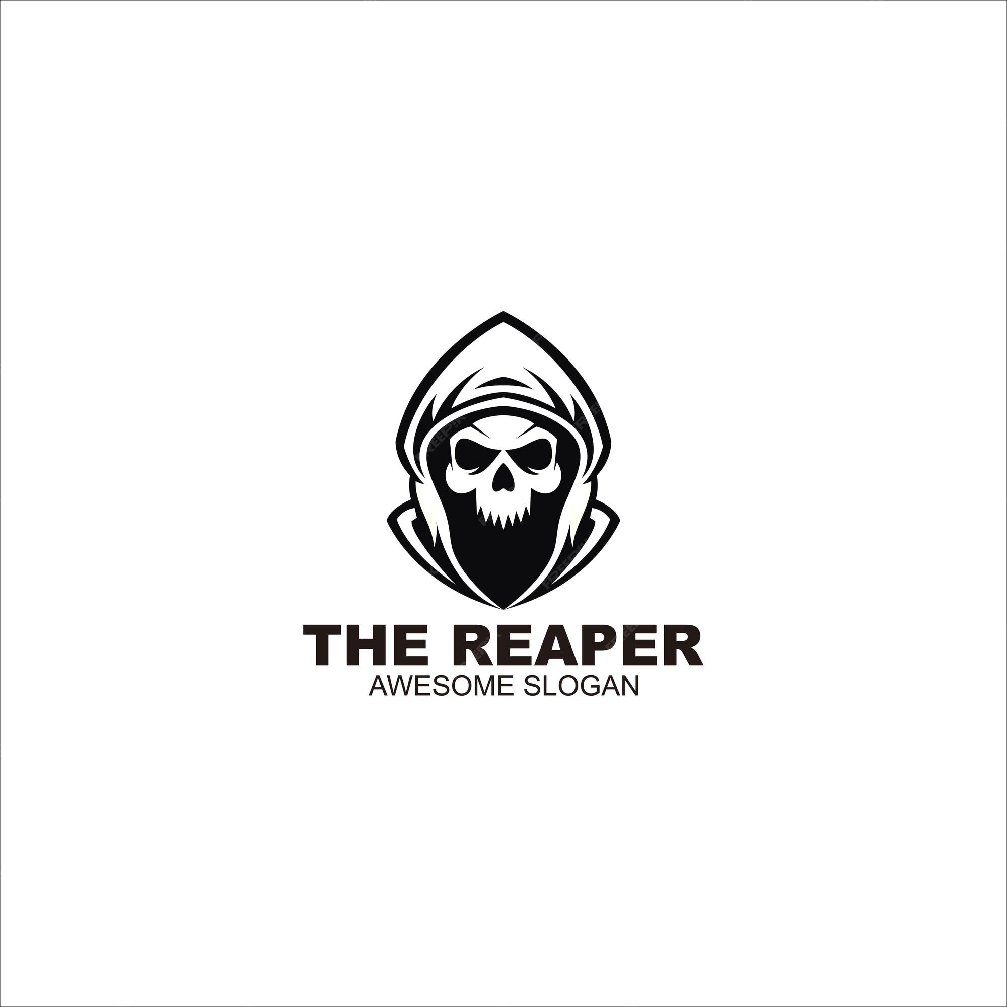 Reaper Head Mascot Logo Illustration Template Stock Vector