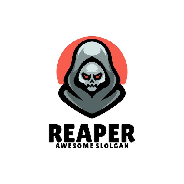 Reaper hoofd mascotte logo ontwerp