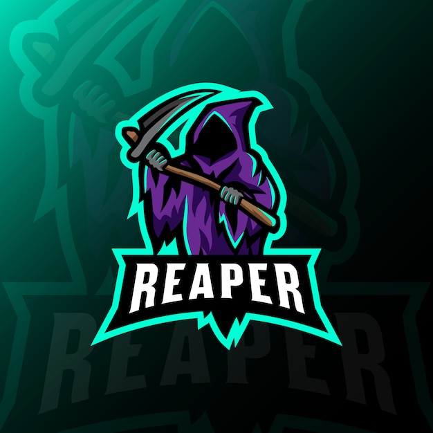 Reaper mascotte logo esport illustrazione di gioco