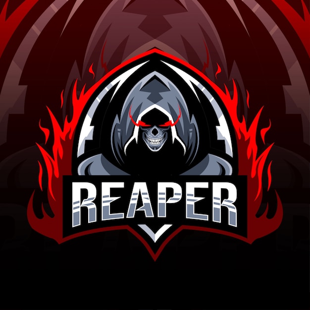 Reaper mascotte logo design modello