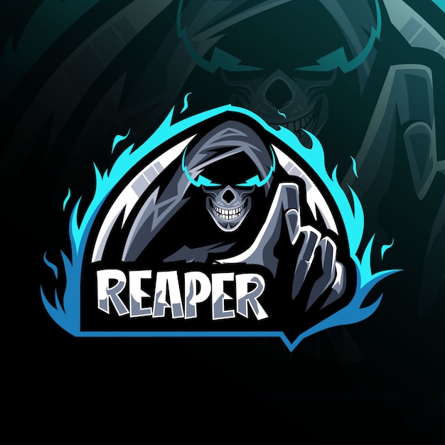 Reaper mascotte logo design modello