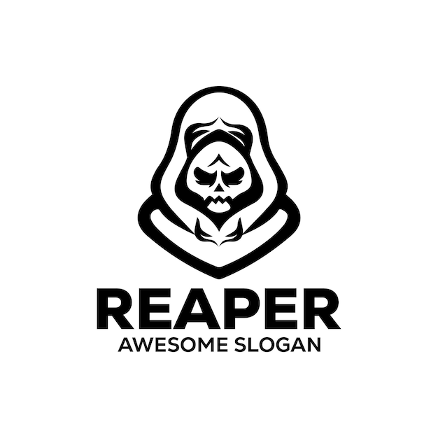 reaper simple mascot logo design illustration