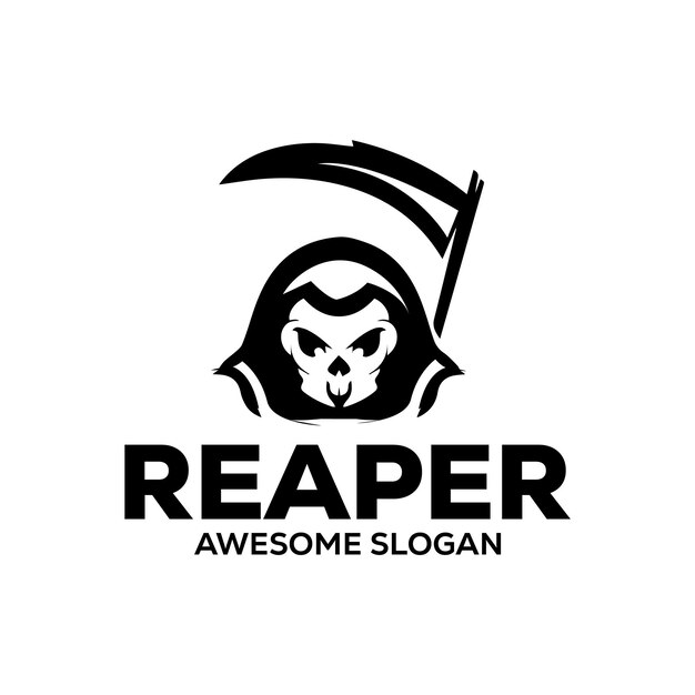 reaper simple mascot logo design illustration