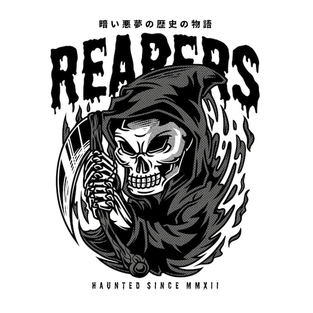 Reapers black and white illustration