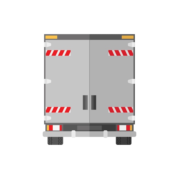 Rear view truck car in flat style vector