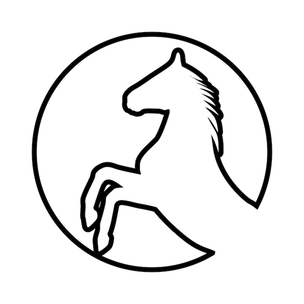 Rearing up horse vector silhouette