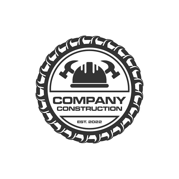 rebar concrete construction logo design vector for business real estate, buildings and roads