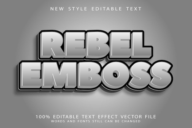 Rebel rilievo effetto testo modificabile rilievo stile moderno