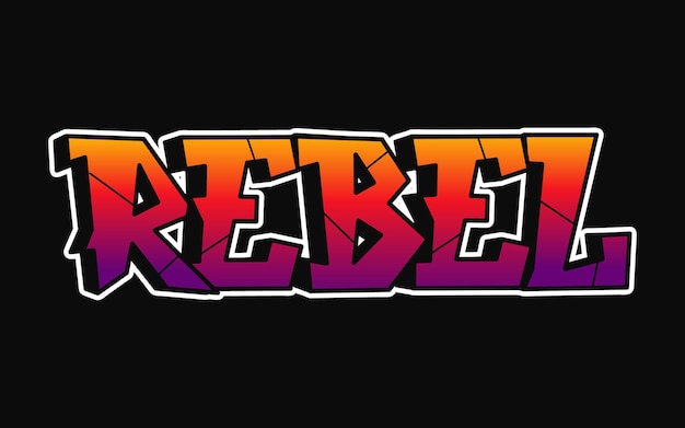 Rebel enkele woord letters graffiti stijl
