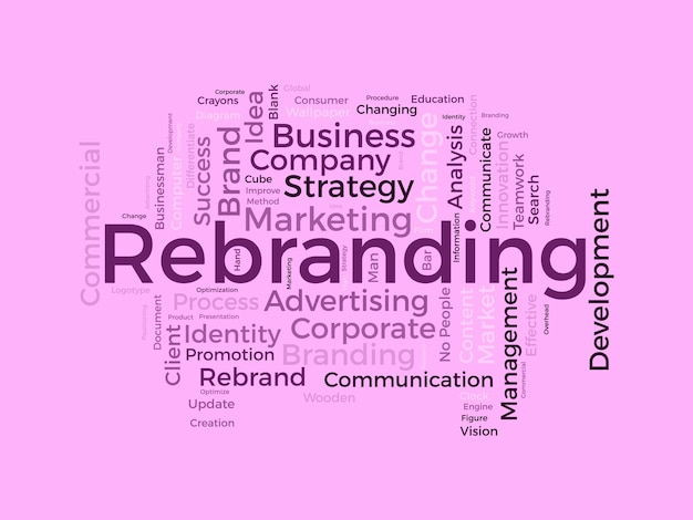 rebranding wordcloud template business concept vector background
