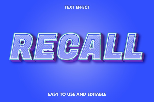 Recall text effect. editable font style.