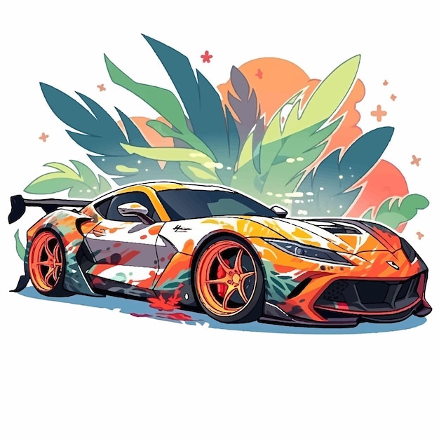 Vector rece car livery illustration