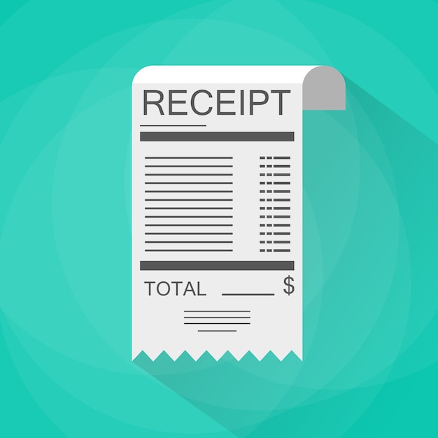 Receipt clipart. flat design.