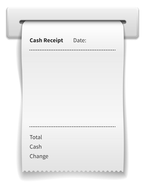 Receipt mockup Printing blank paper payment bill