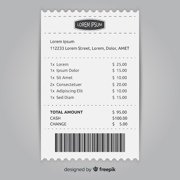 Receipt template collection with realistic design