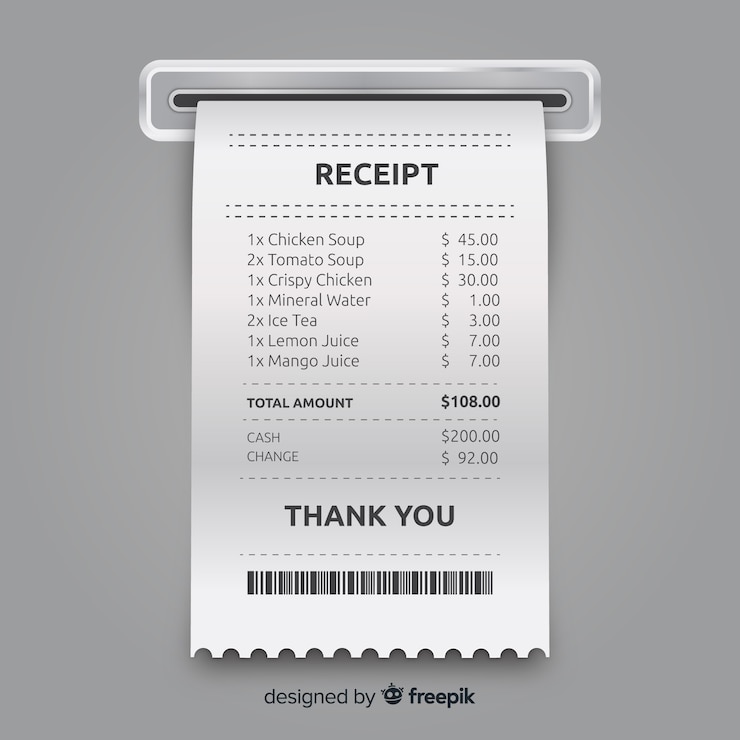 Vector receipt template collection with realistic design
