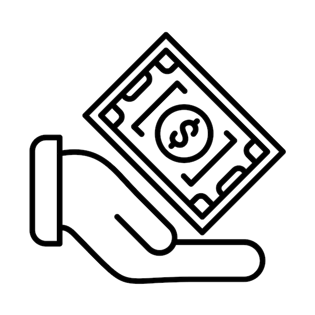 Vector receive payment line illustration